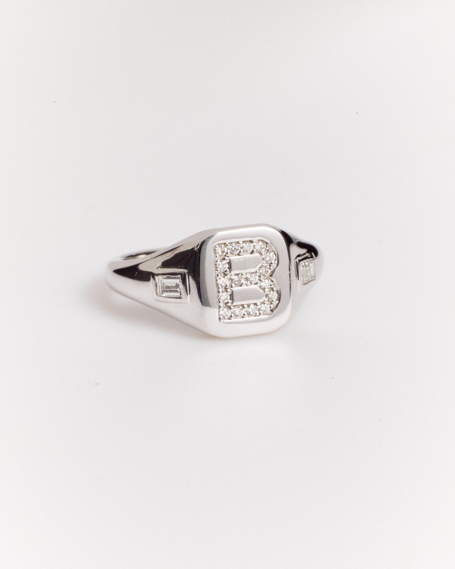 Initial Signet Ring (Mined Natural Diamond) - Lanore Fine Jewelry