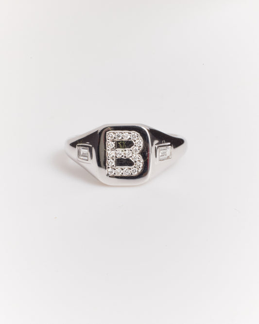 Initial Signet Ring (Lab Grown Diamond)