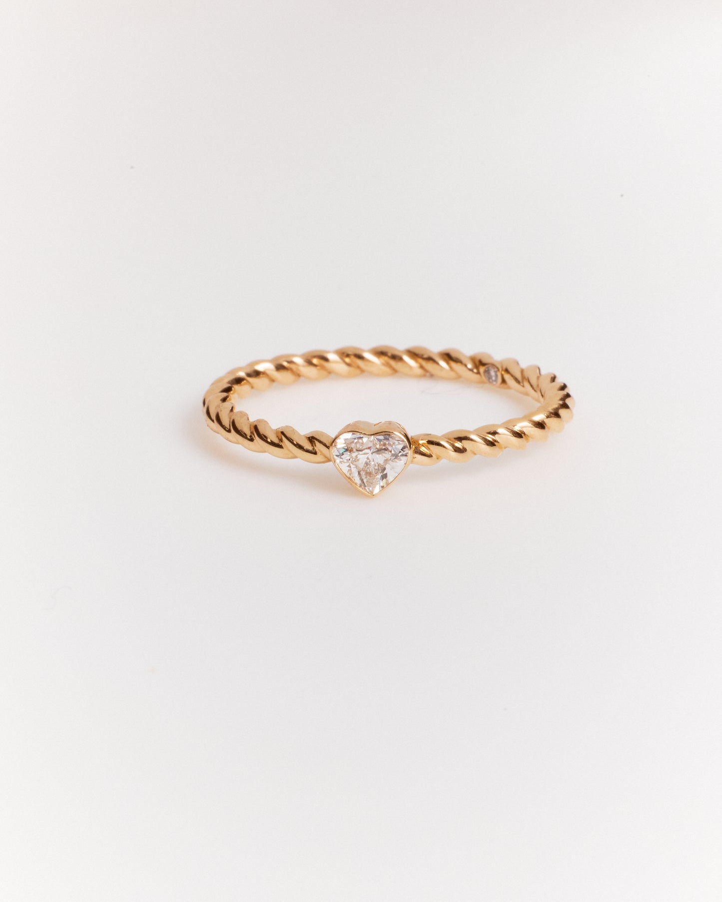 Twisted Rope Heart Ring (Mined Natural Diamond)