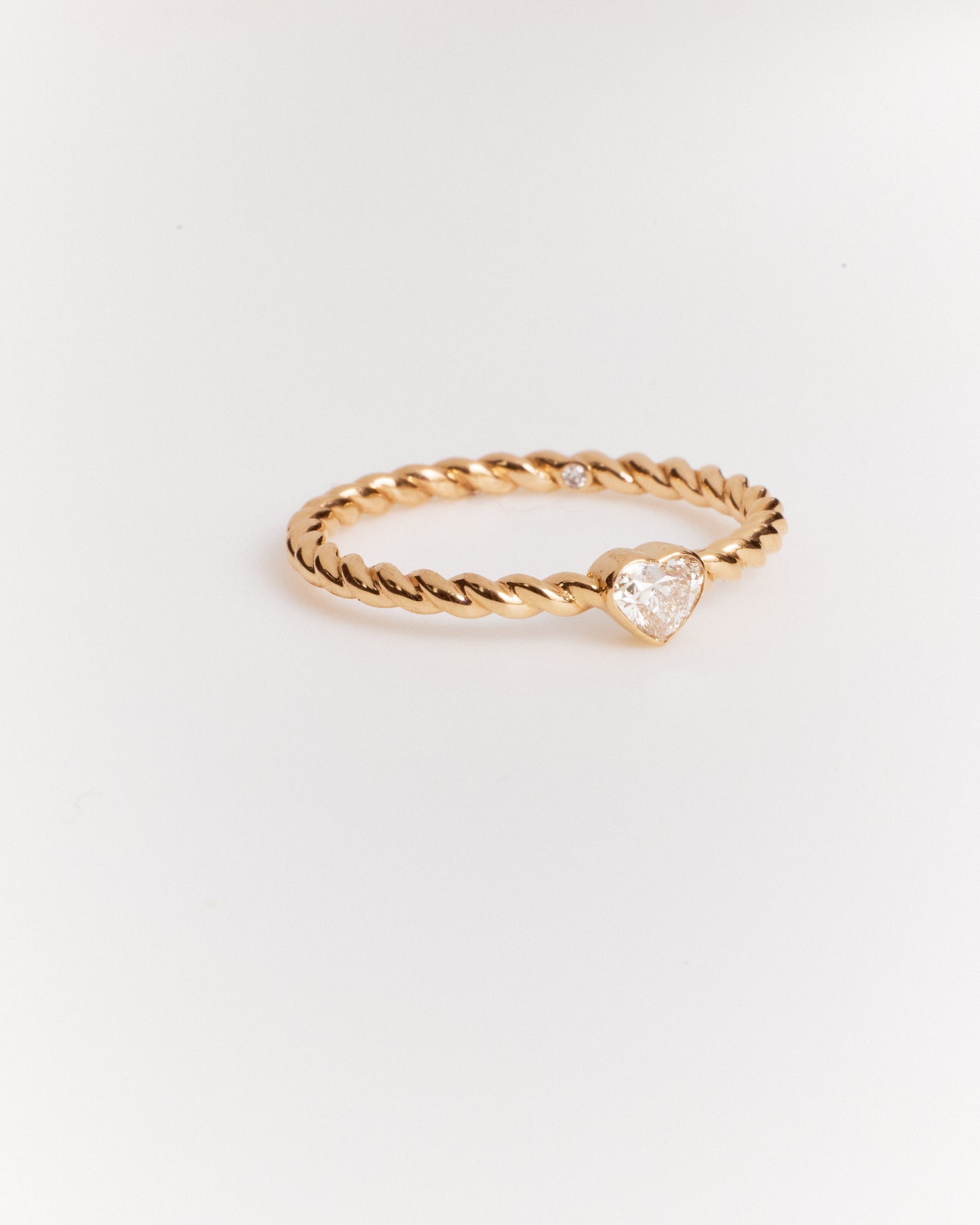 Twisted Rope Heart Ring (Lab Grown Diamond)