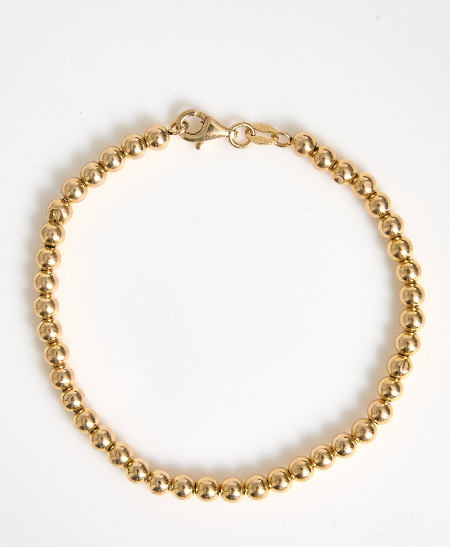 4mm Gold Bead Bracelet