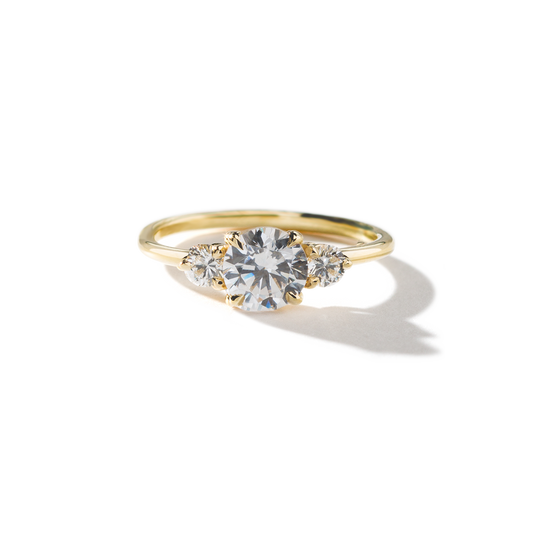 Ultra Thin Lab-Grown 3 Stone Diamond Engagement Ring