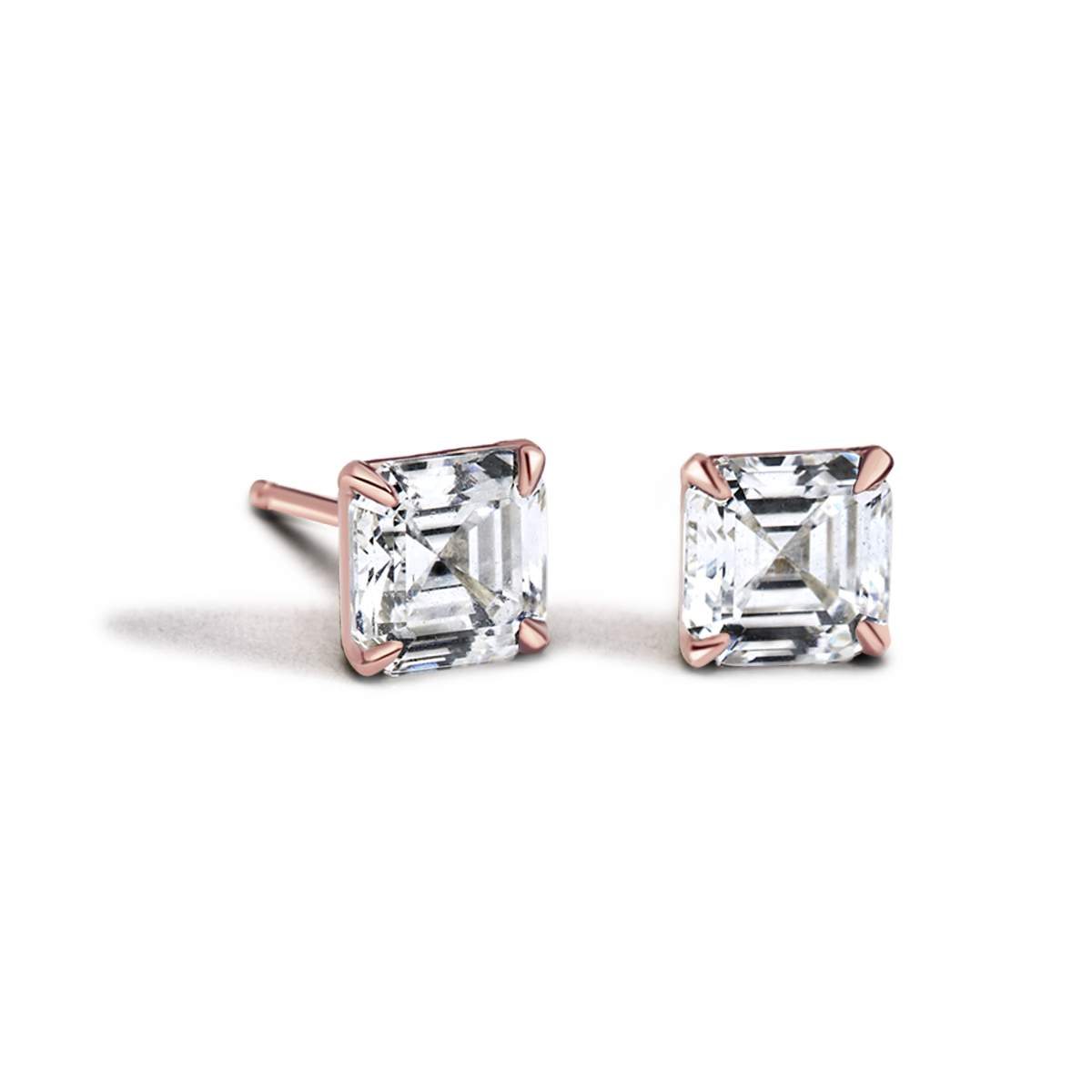 Asscher Diamond Studs