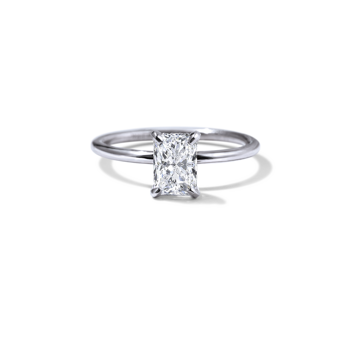 Solitaire with Hidden Halo Engagement Ring