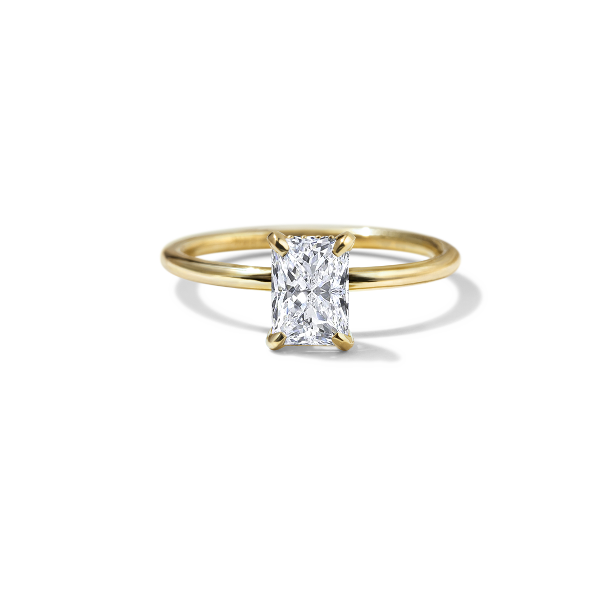 Solitaire with Hidden Halo Engagement Ring
