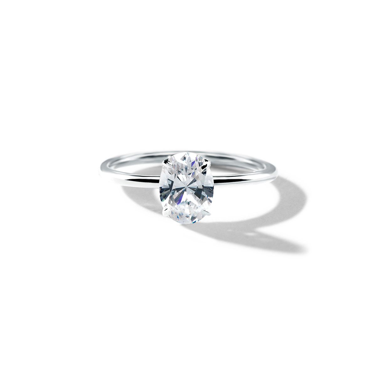 Solitaire with Hidden Halo Engagement Ring