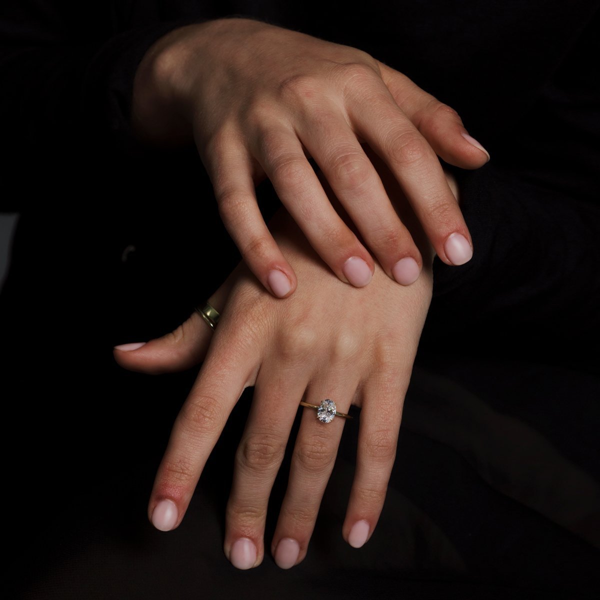 Solitaire with Hidden Halo Engagement Ring