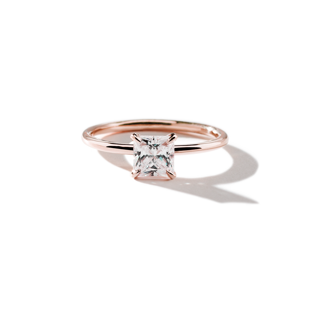 Solitaire with Hidden Halo Engagement Ring