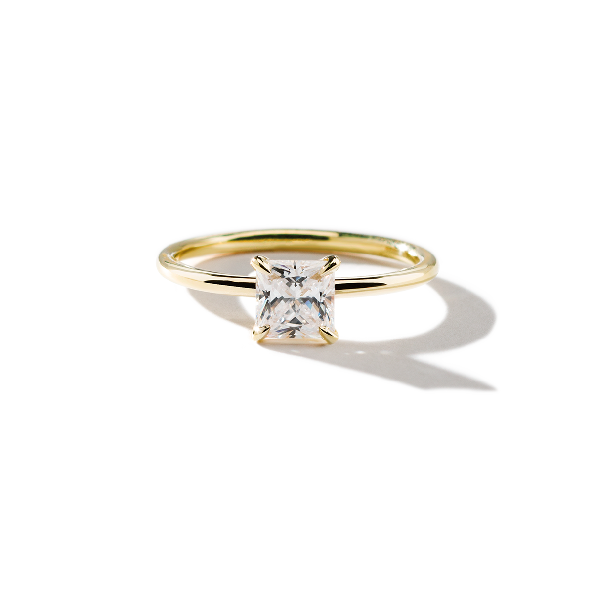 Solitaire with Hidden Halo Engagement Ring