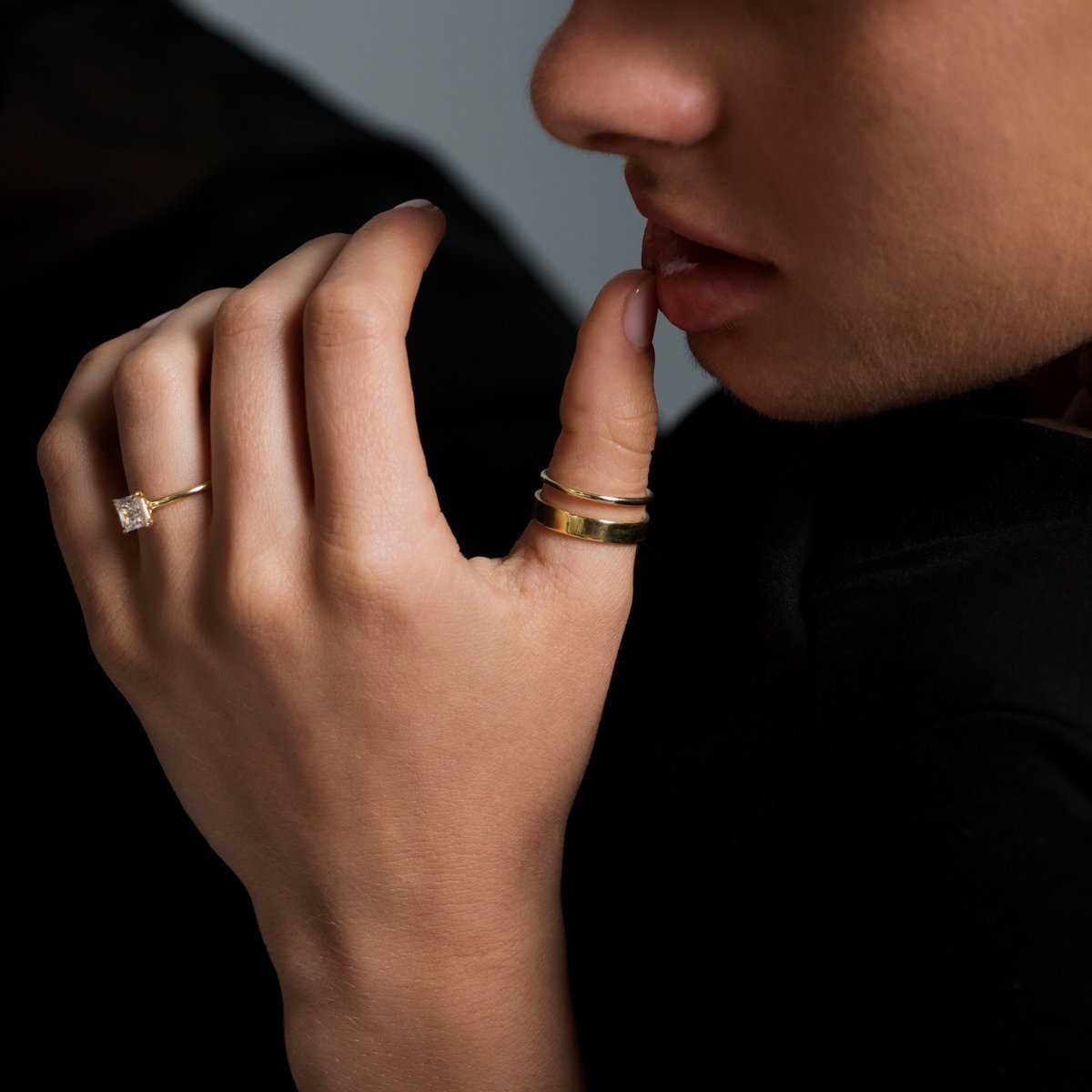 Solitaire with Hidden Halo Engagement Ring