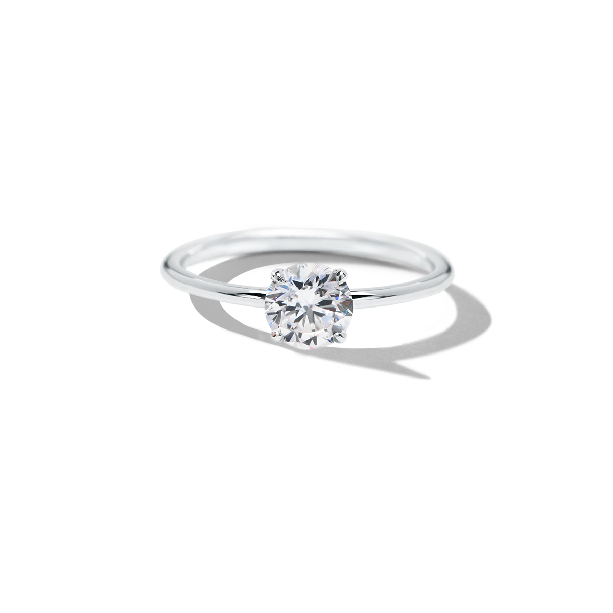 Solitaire with Hidden Halo Engagement Ring