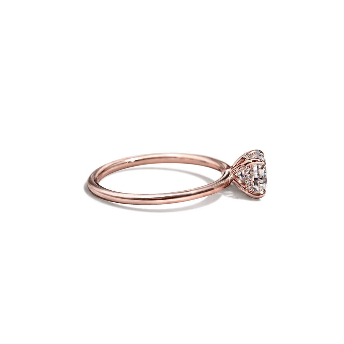 Solitaire with Hidden Halo Engagement Ring