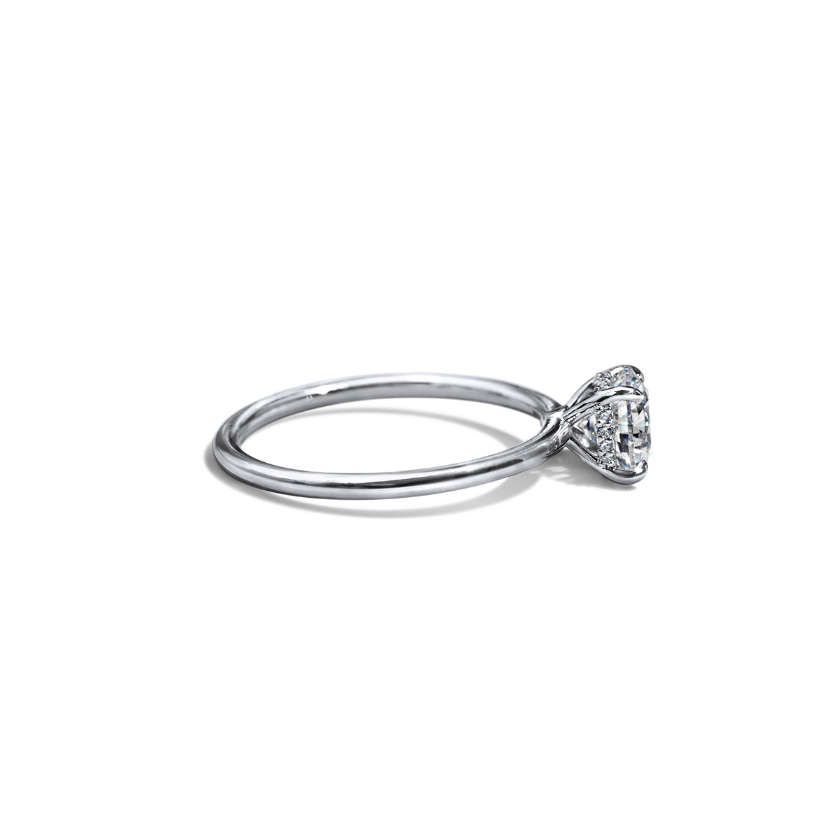 Solitaire with Hidden Halo Engagement Ring