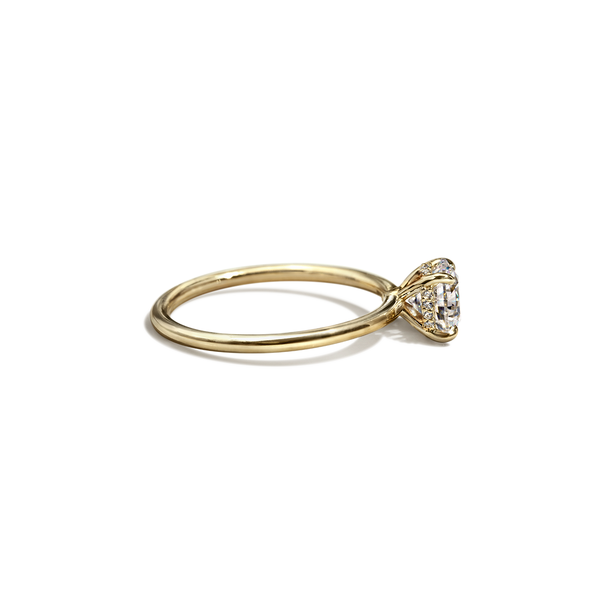 Solitaire with Hidden Halo Engagement Ring