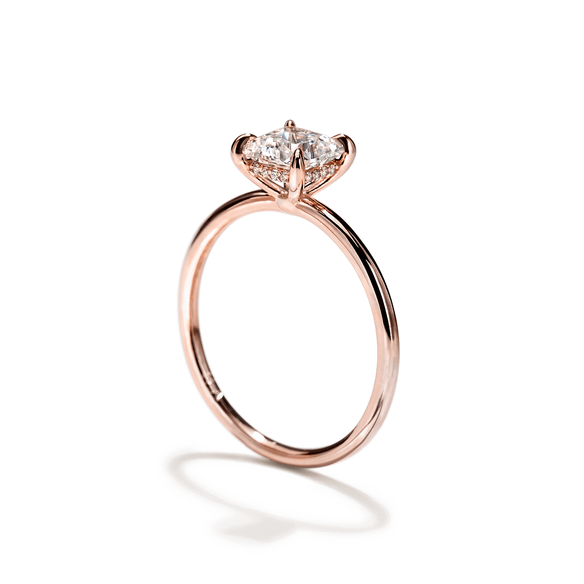 Solitaire with Hidden Halo Engagement Ring
