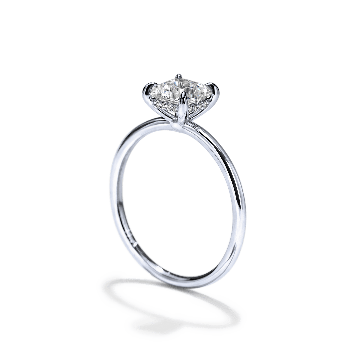 Solitaire with Hidden Halo Engagement Ring