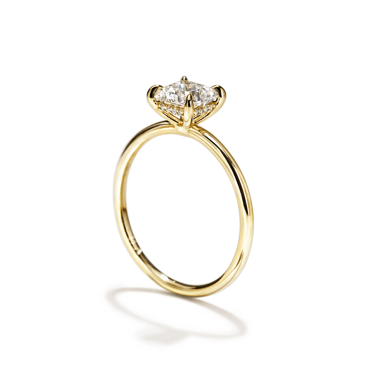 Solitaire with Hidden Halo Engagement Ring
