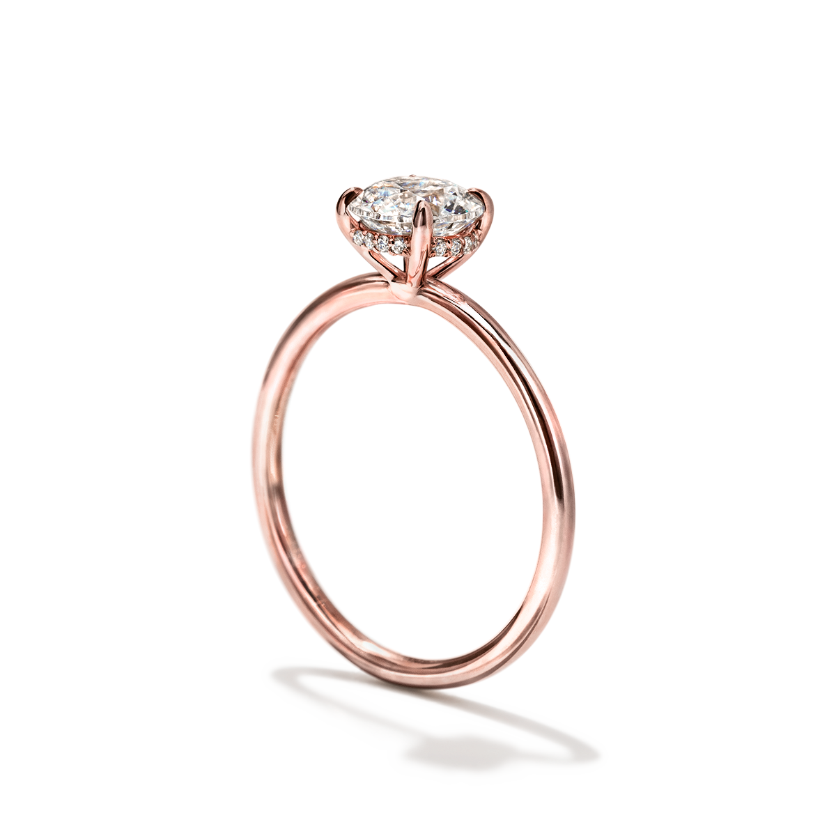 Solitaire with Hidden Halo Engagement Ring