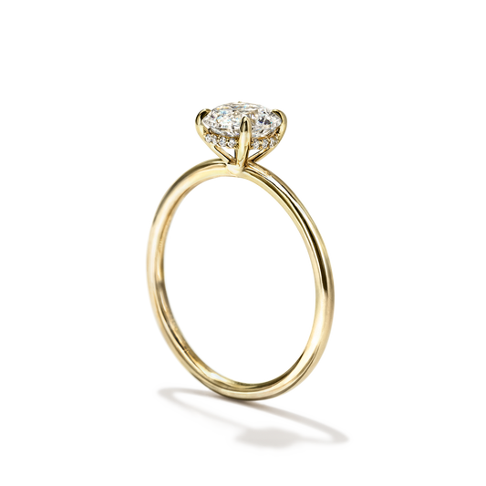 Solitaire with Hidden Halo Engagement Ring
