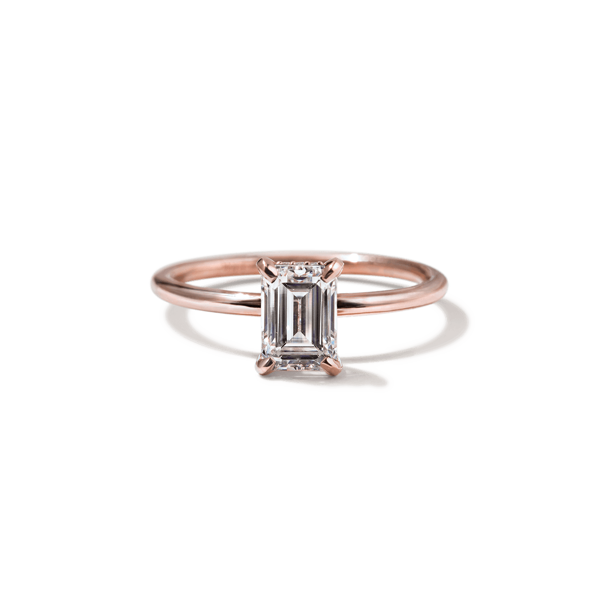 Solitaire with Hidden Halo Engagement Ring