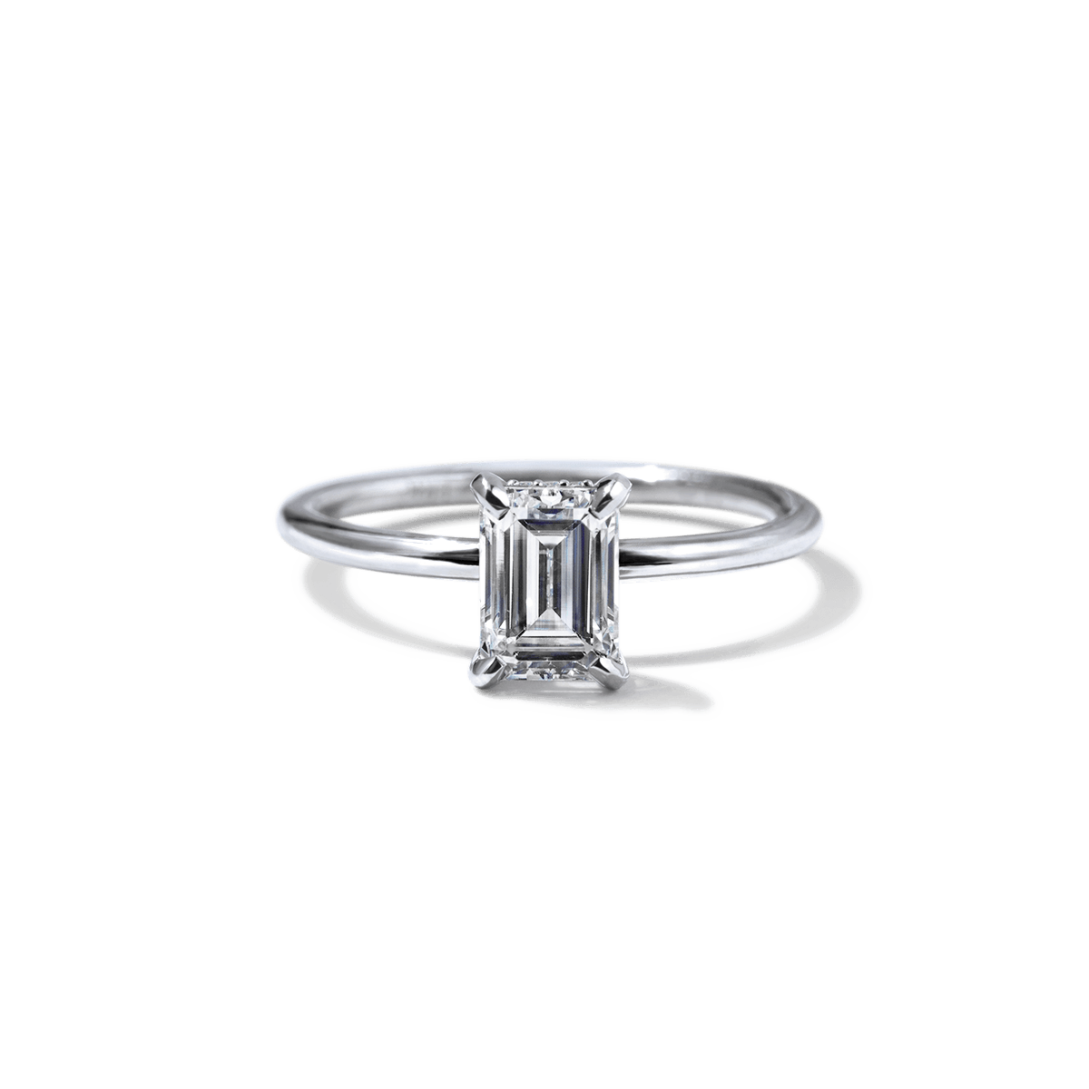 Solitaire with Hidden Halo Engagement Ring