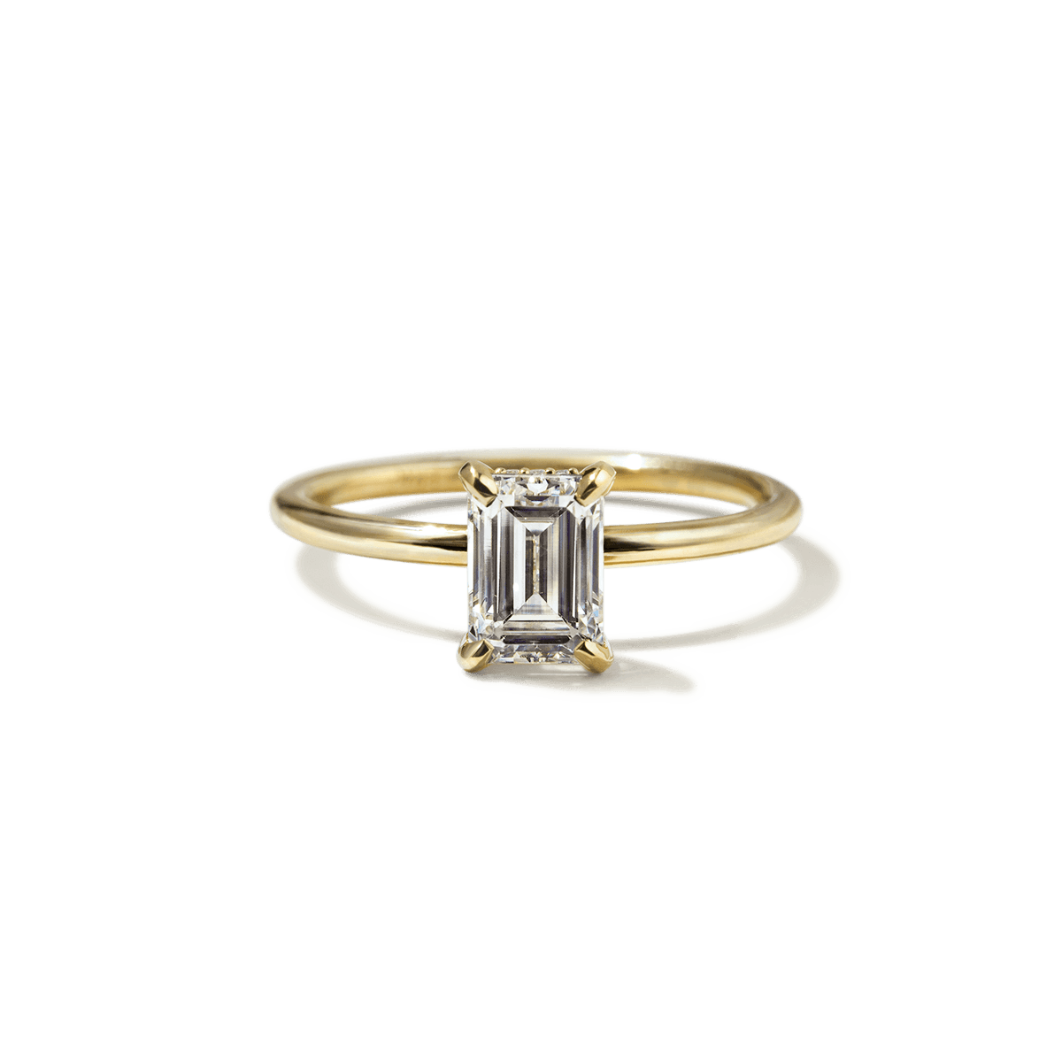 Solitaire with Hidden Halo Engagement Ring