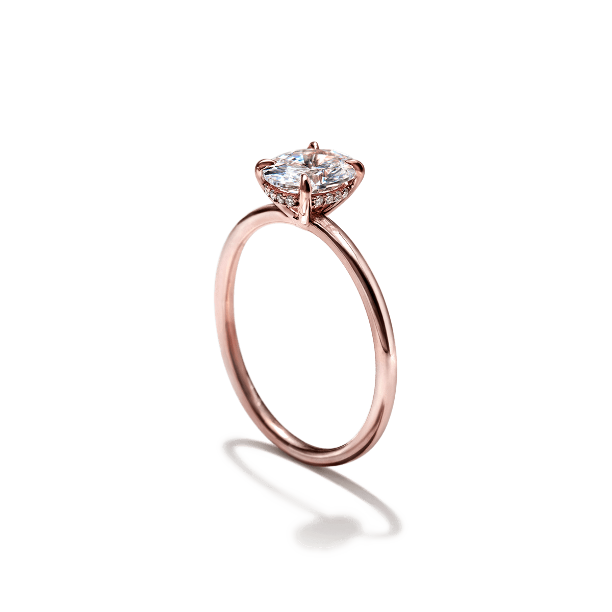 Solitaire with Hidden Halo Engagement Ring