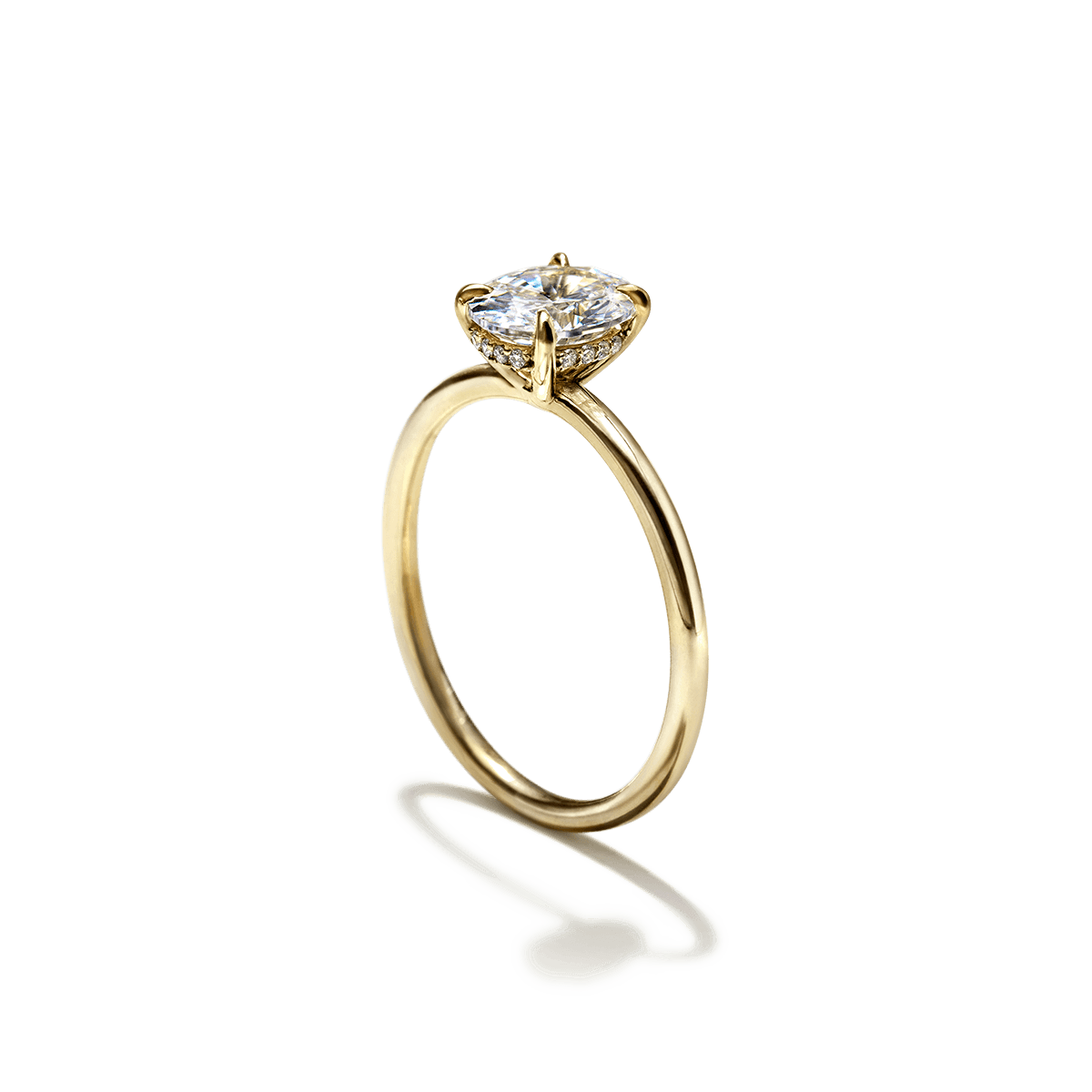 Solitaire with Hidden Halo Engagement Ring