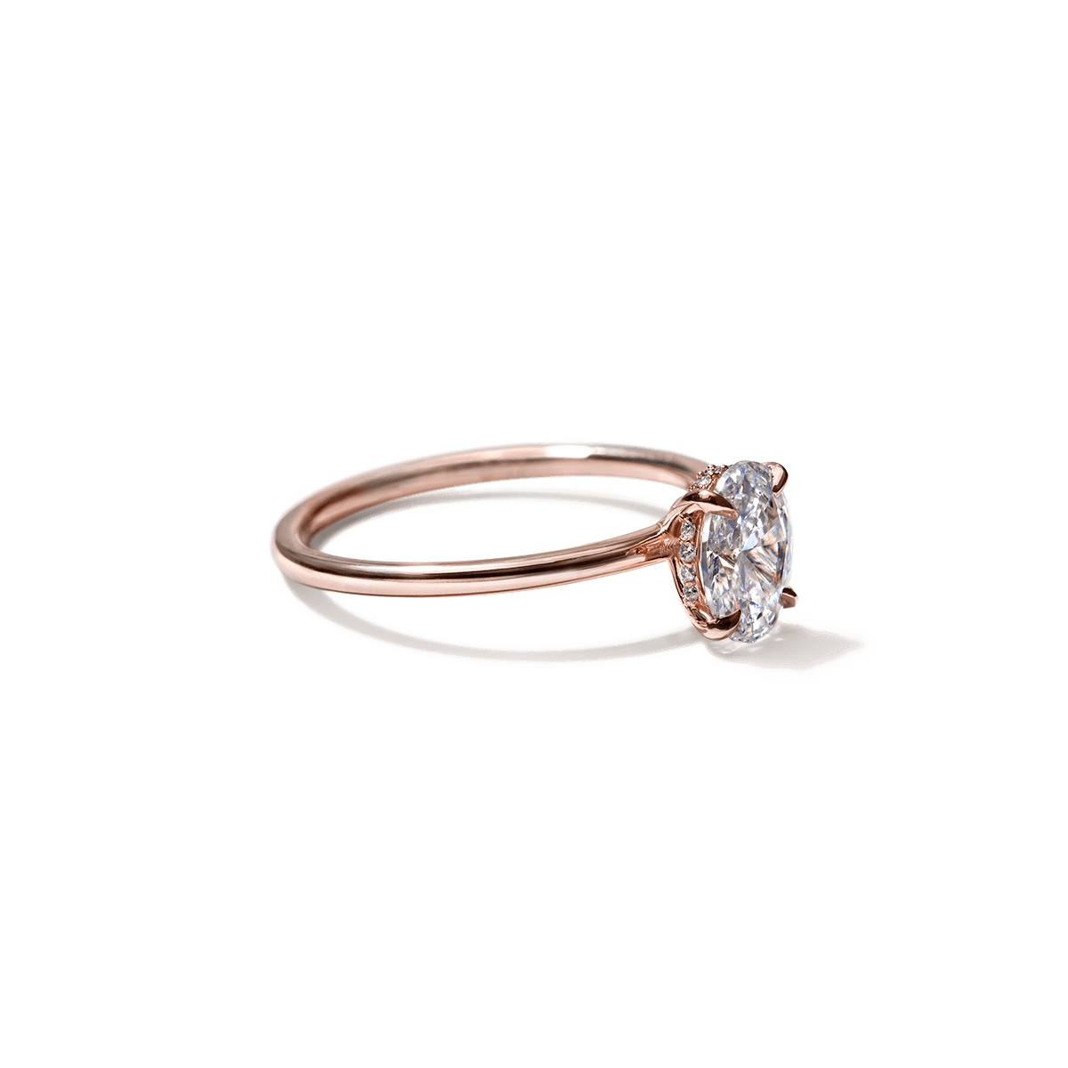 Solitaire with Hidden Halo Engagement Ring