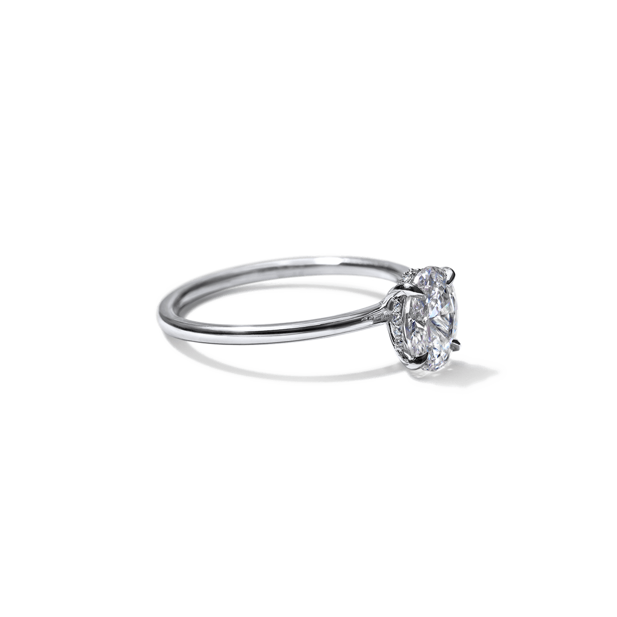Solitaire with Hidden Halo Engagement Ring