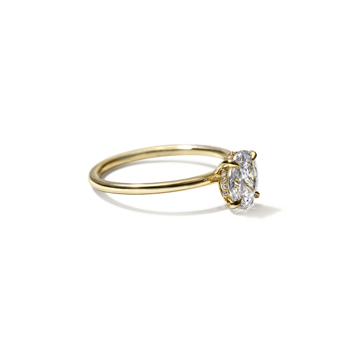Solitaire with Hidden Halo Engagement Ring