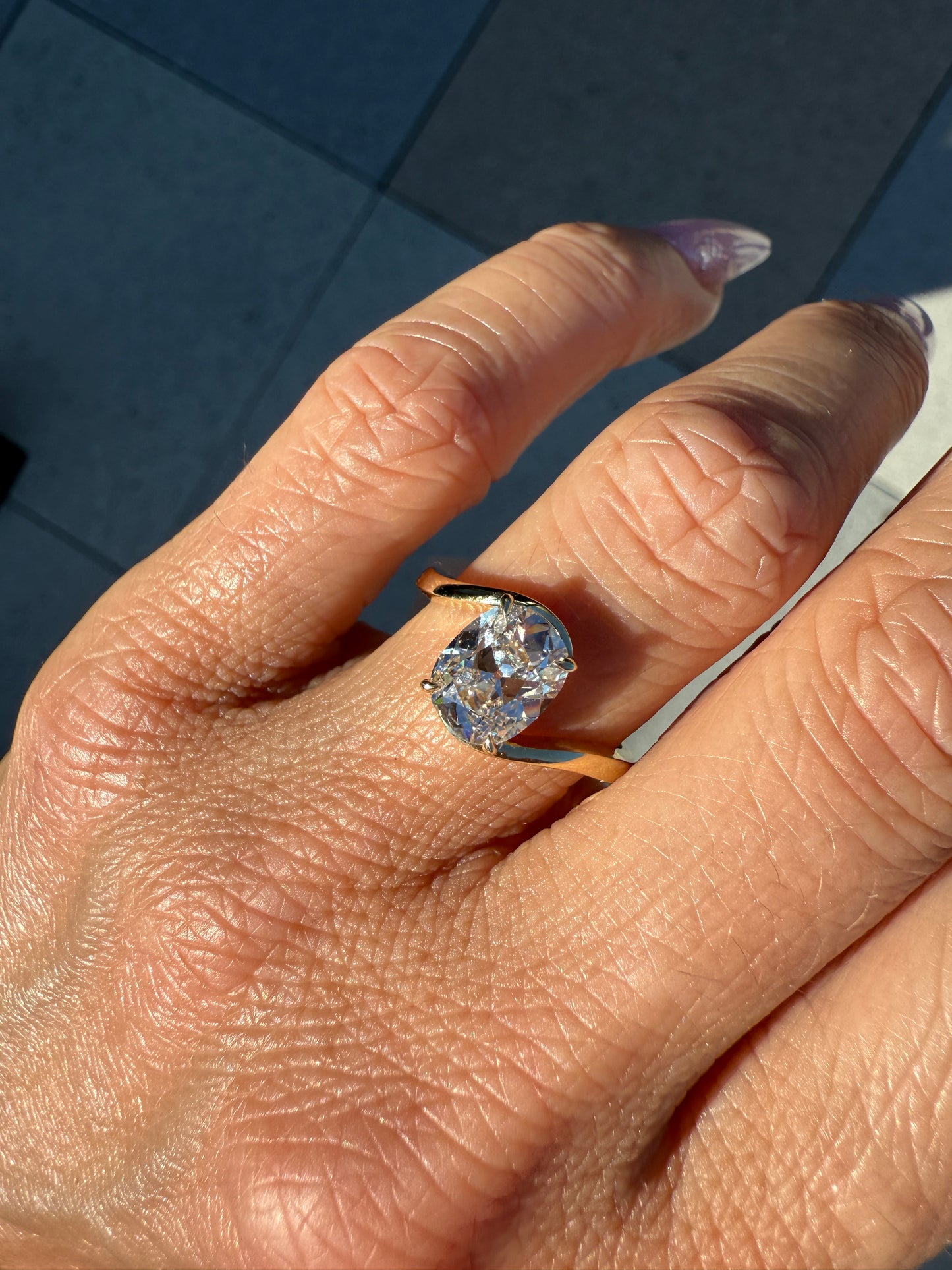 Old Mine Cut San Francisco Engagement Ring