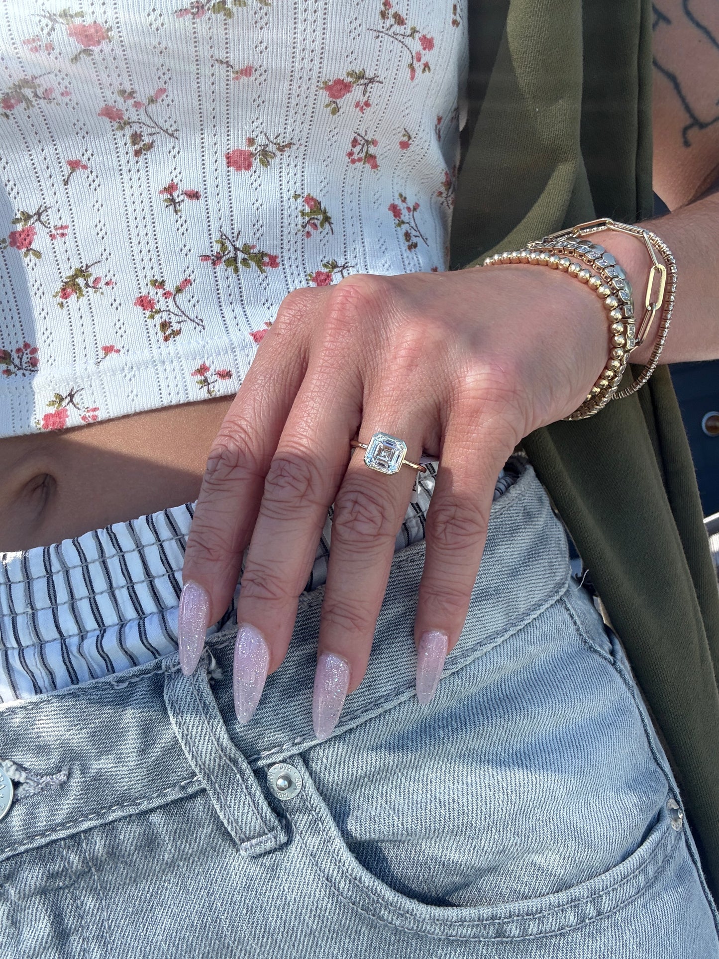 Asscher Cut Paris Engagement Ring