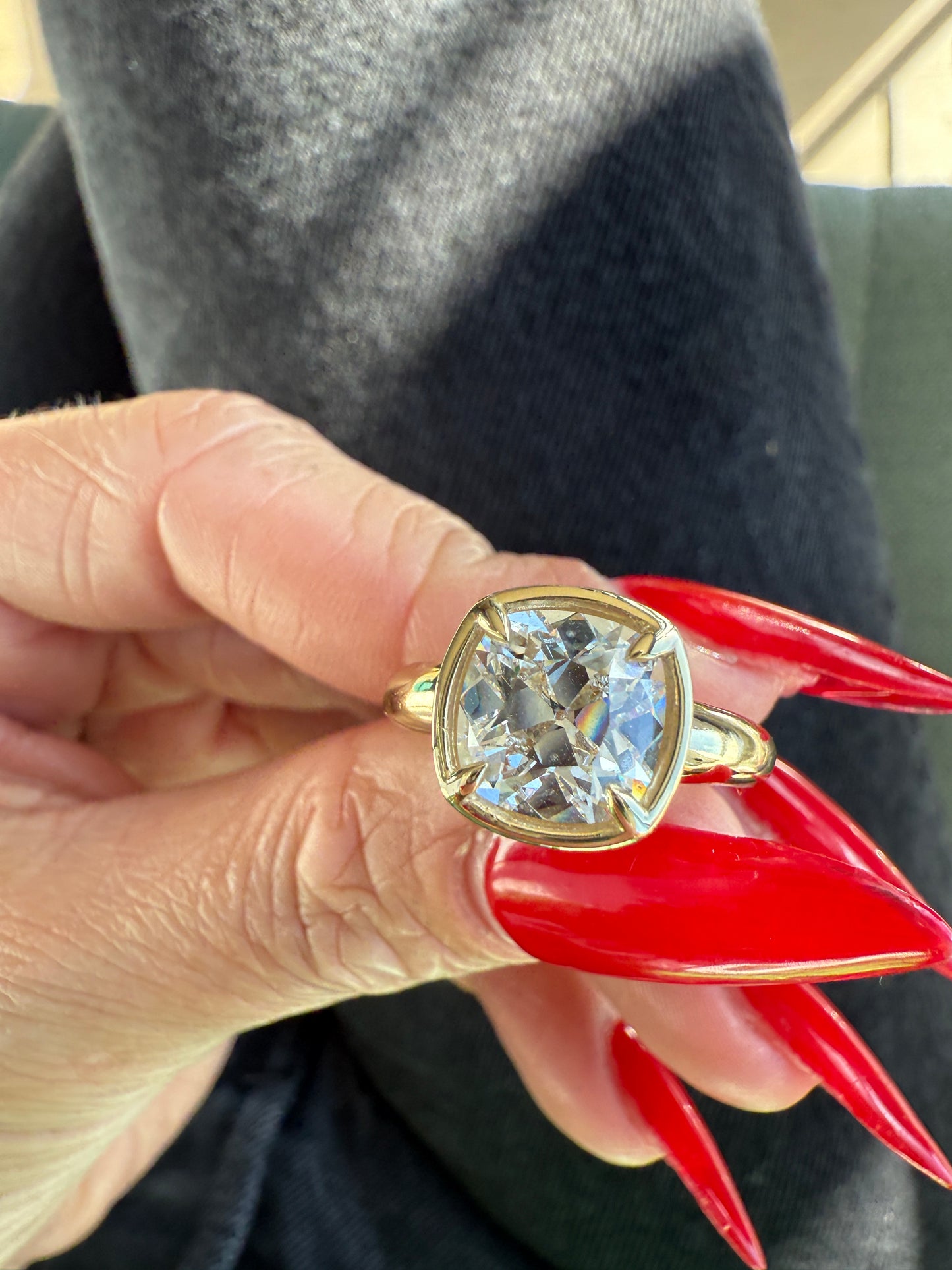 Old Mine Cut Barcelona Engagement Ring