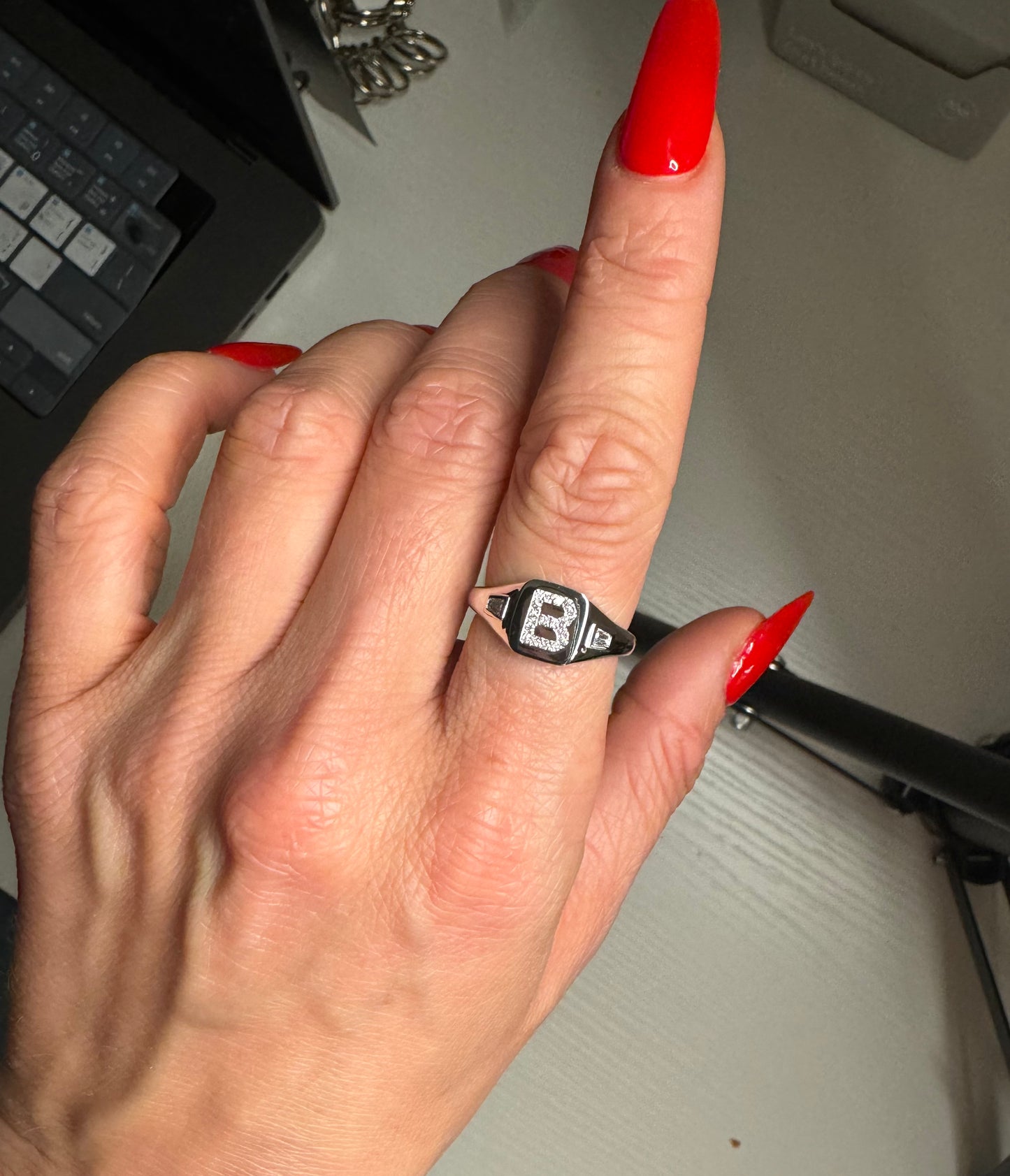 Initial Signet Ring (Lab Grown Diamond)