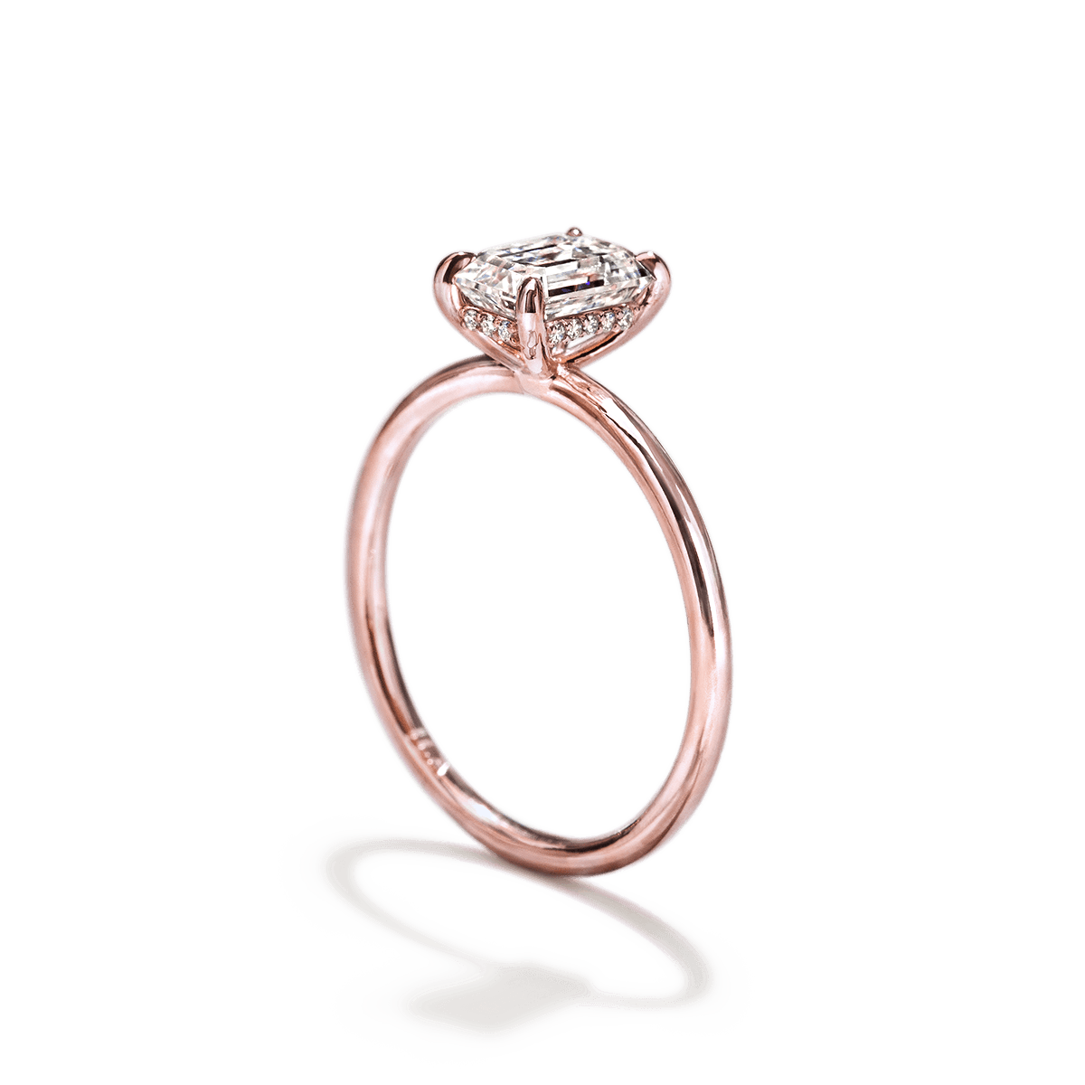 Solitaire with Hidden Halo Engagement Ring