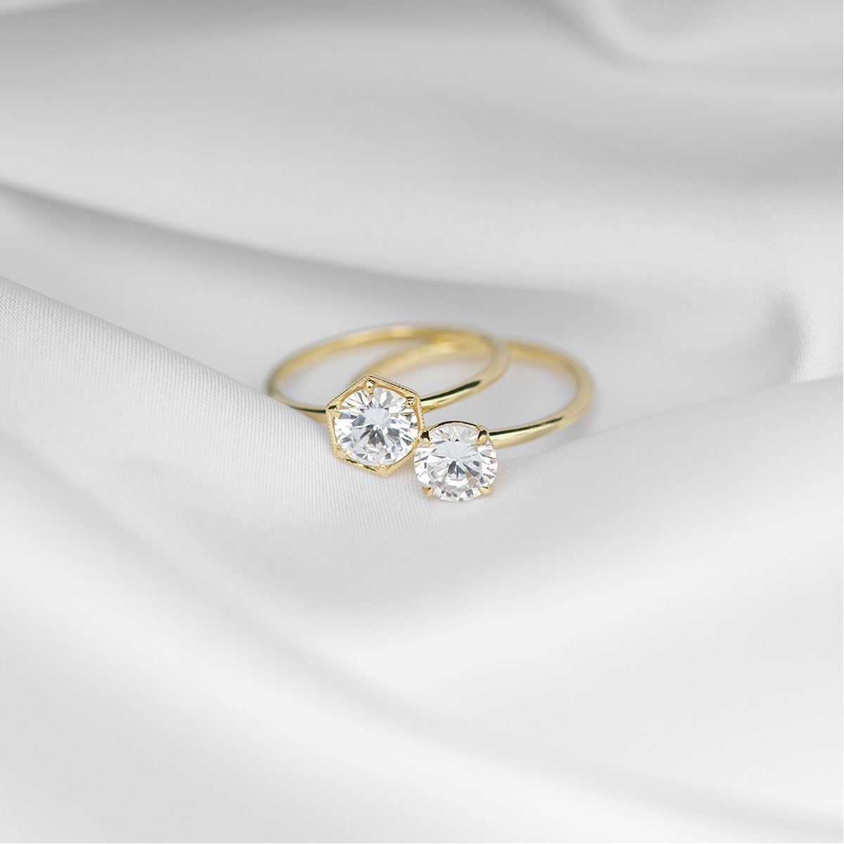 Solitaire with Hidden Halo Engagement Ring