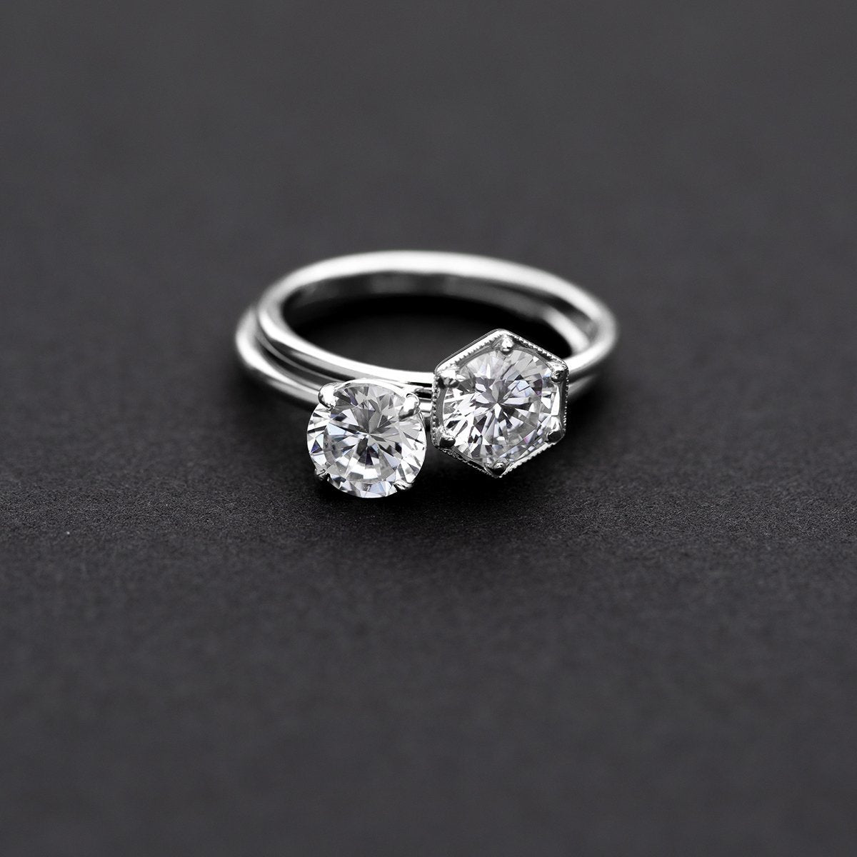 Solitaire with Hidden Halo Engagement Ring