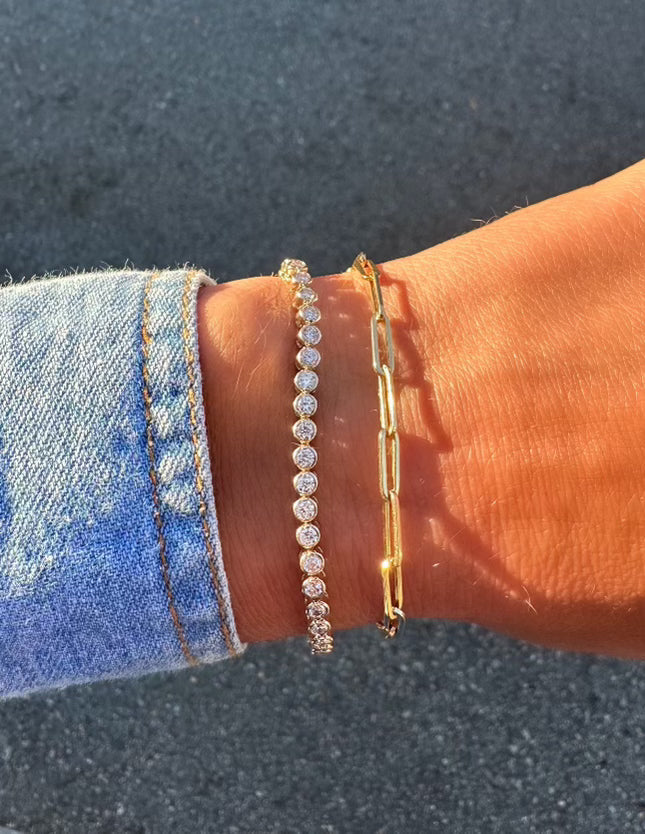 3ctw Bezel Set Lab Tennis Bracelet