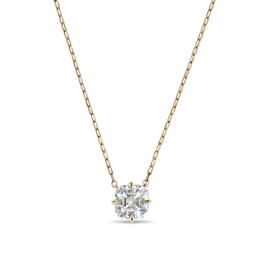 Asscher Diamond Pendant Necklace