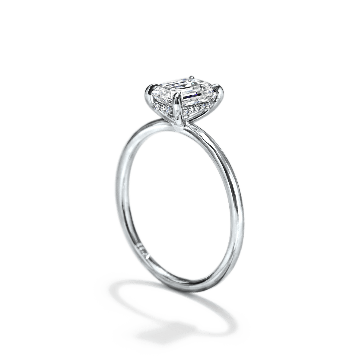 Solitaire with Hidden Halo Engagement Ring
