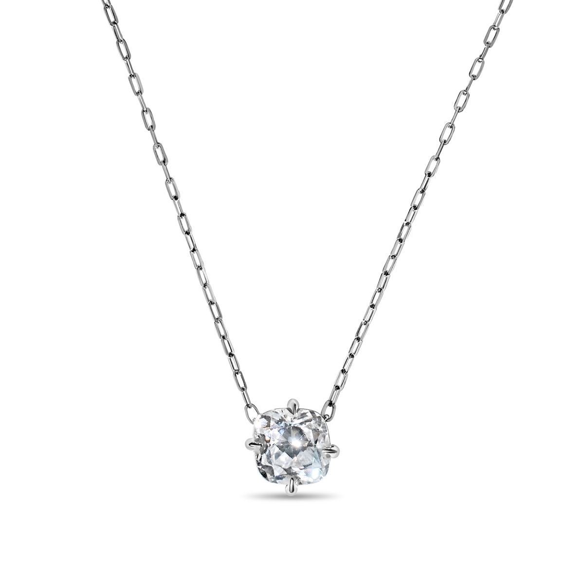 Cushion Diamond Pendant Necklace