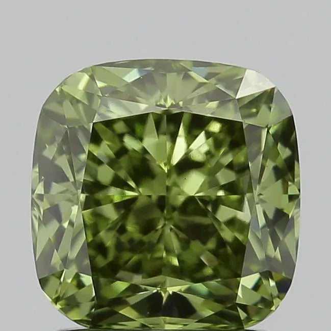 1.70ct Cushion modified Lab Grown Diamond (Colour Fancy Vivid Green, Clarity VS1, IGI Certified)