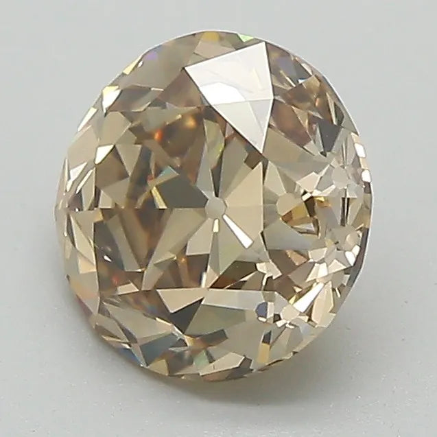 2.01ct European cut Natural Diamond (Colour Fancy Yellowish Brown, Clarity VS1, Cut EX, GIA Certified)
