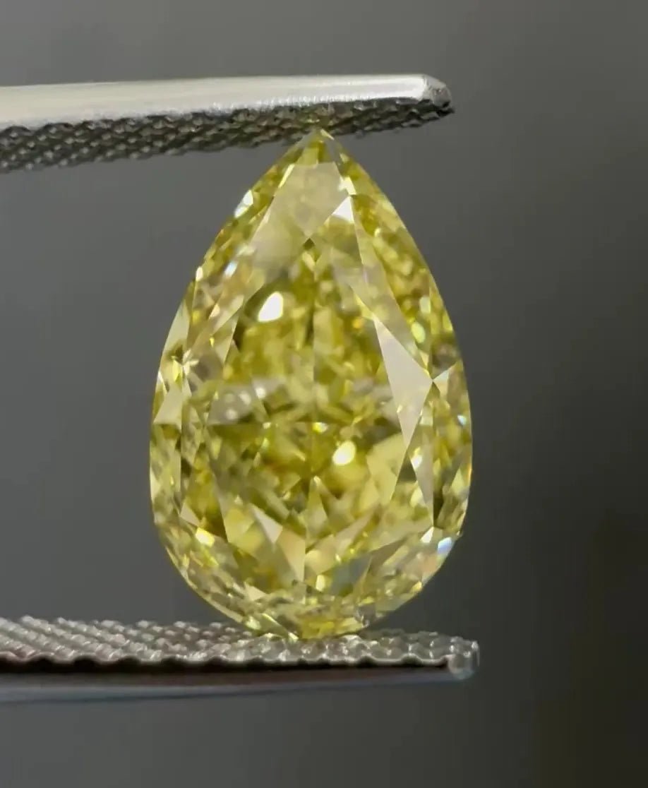 2.71ct Pear Natural Diamond (Colour Fancy Yellow, Clarity VS1, GIA Certified) - Lanore Fine Jewelry