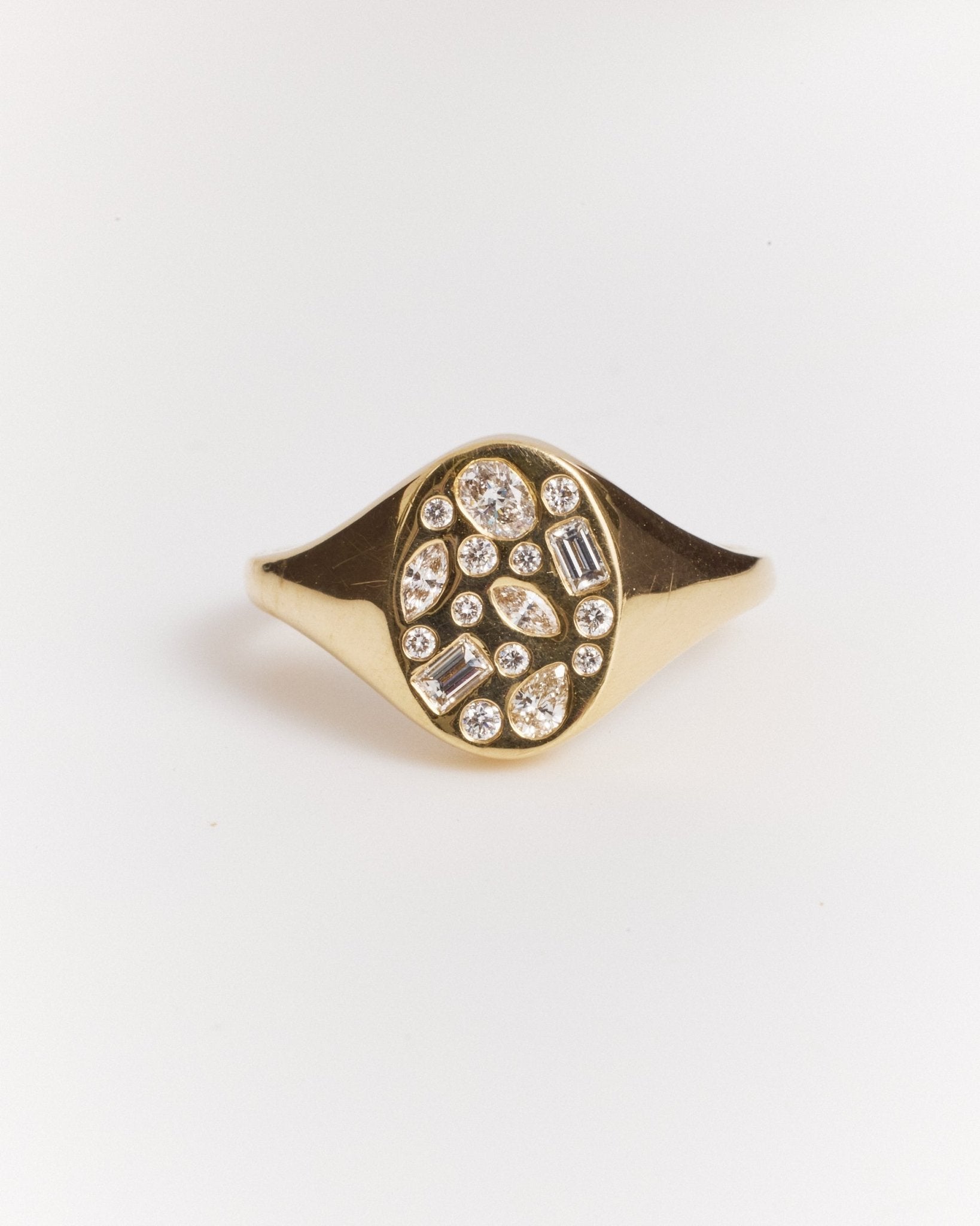 The LFJ Mixed Signet Ring (Mined Natual Diamond) - Lanore Fine Jewelry
