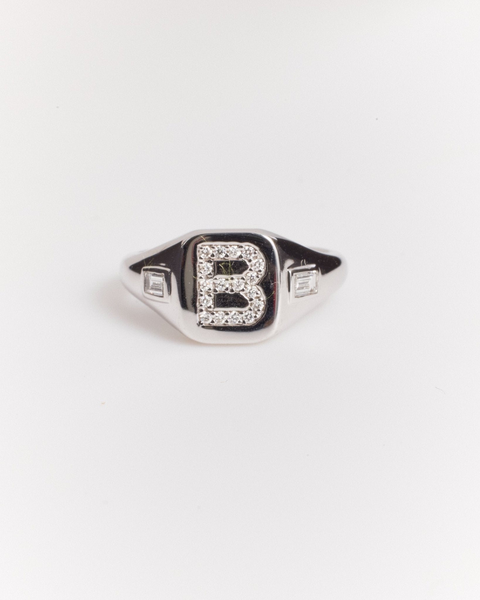 Initial Signet Ring (Mined Natural Diamond) - Lanore Fine Jewelry