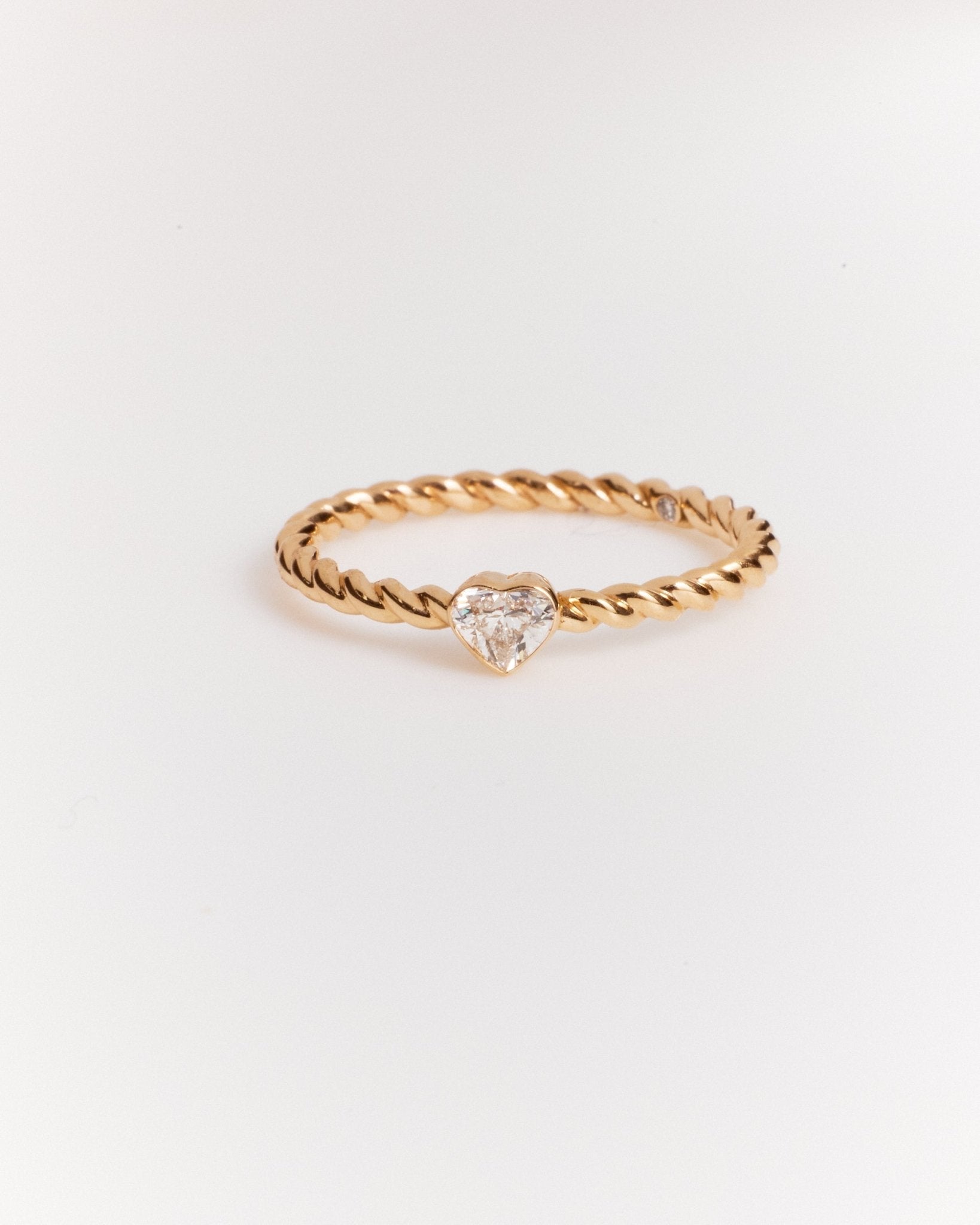 Twisted Rope Heart Ring (Mined Natural Diamond) - Lanore Fine Jewelry