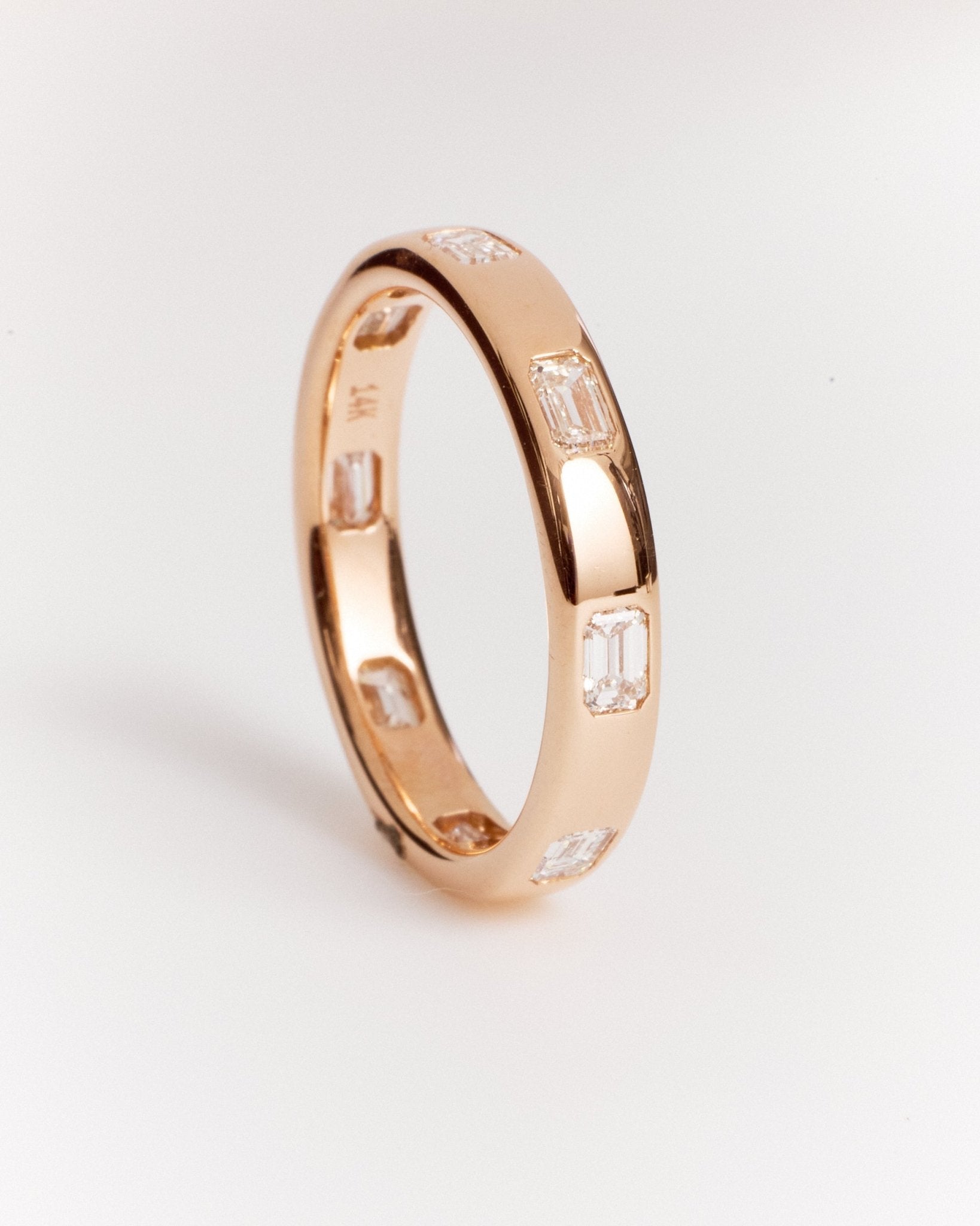 Emerald Cut Dot Band (Mined Natural Diamond) - Lanore Fine Jewelry