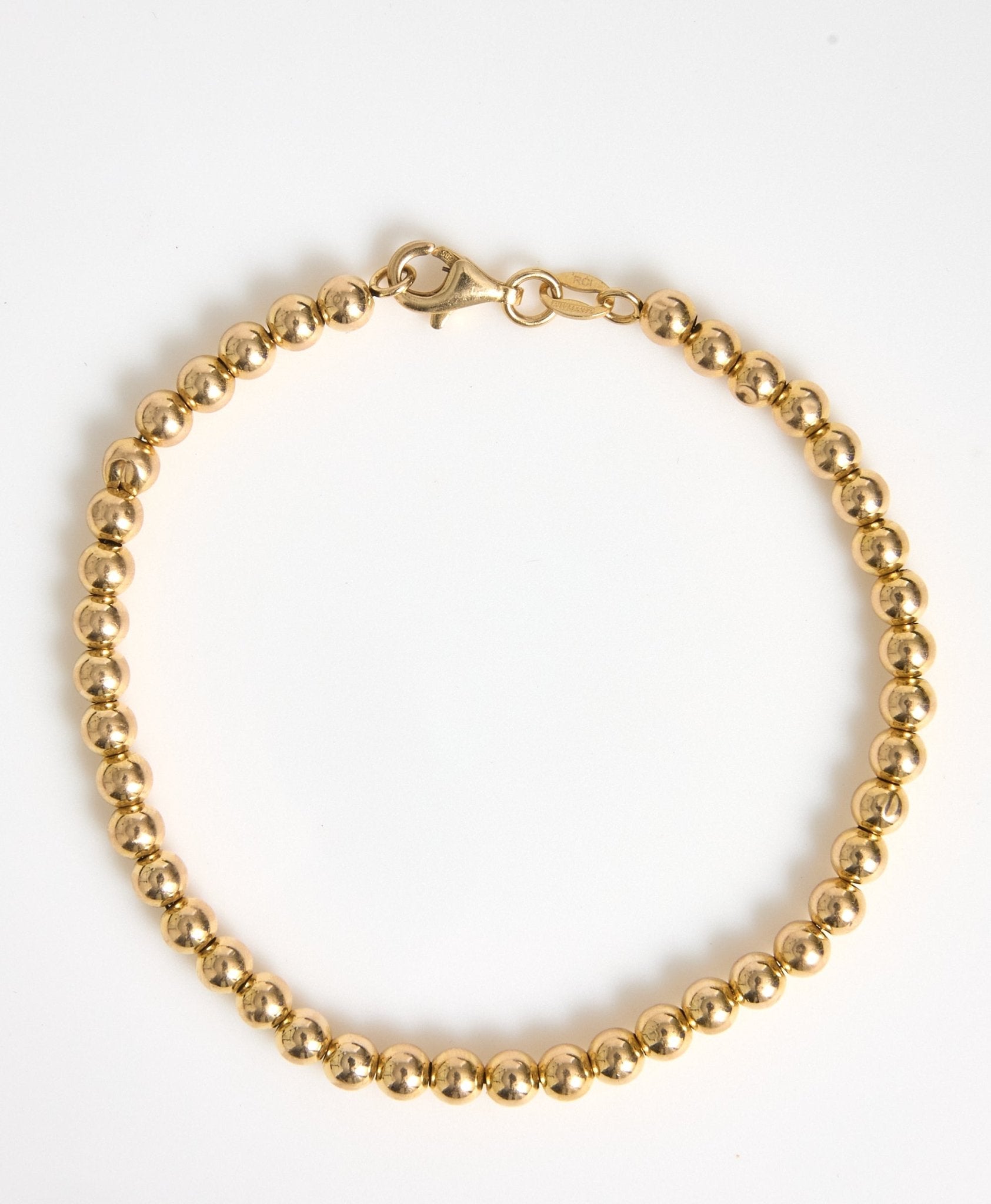 4mm Gold Bead Bracelet - Lanore Fine Jewelry